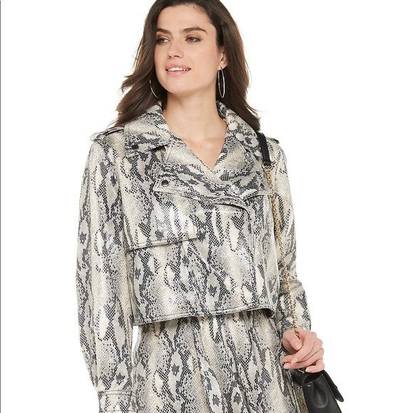 Jennifer Lopez | Faux Leather Snake Moto Jacket - Picture 5 of 5